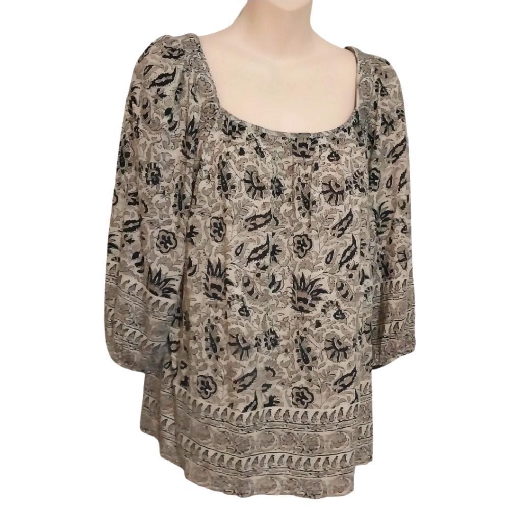 🔵BOGO FREE🔵 Lucky Brand Paisley Peasant Look Top Sz S